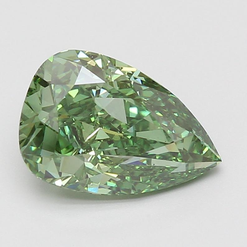 3.01 Ct. Fancy Vivid Green Pear Lab Grown Diamond