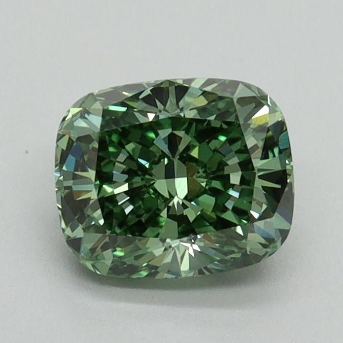 1.07 Ct. Fancy Vivid Pacific Green Cushion Lab Grown Diamond