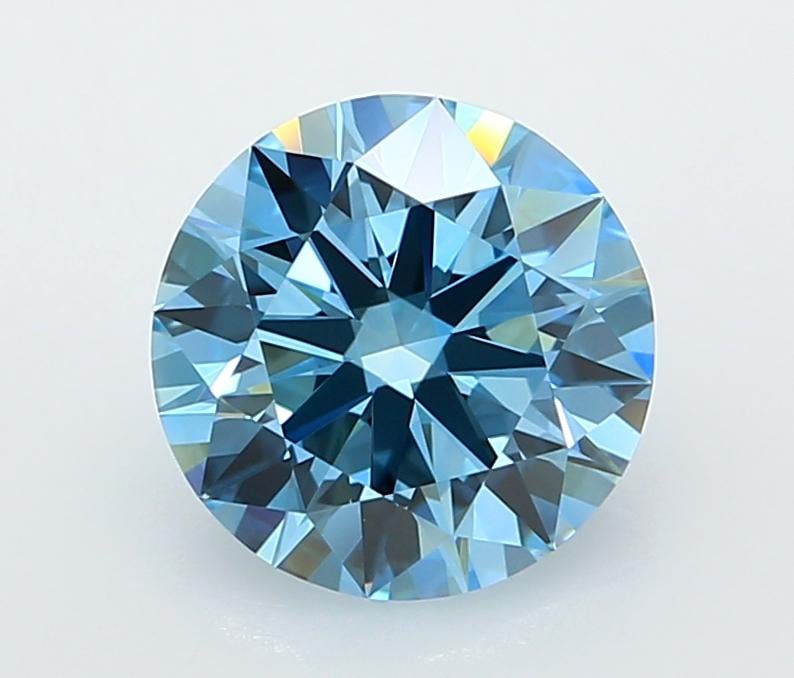 2.01 Ct. Fancy Vivid  Blue Round Lab Grown Diamond