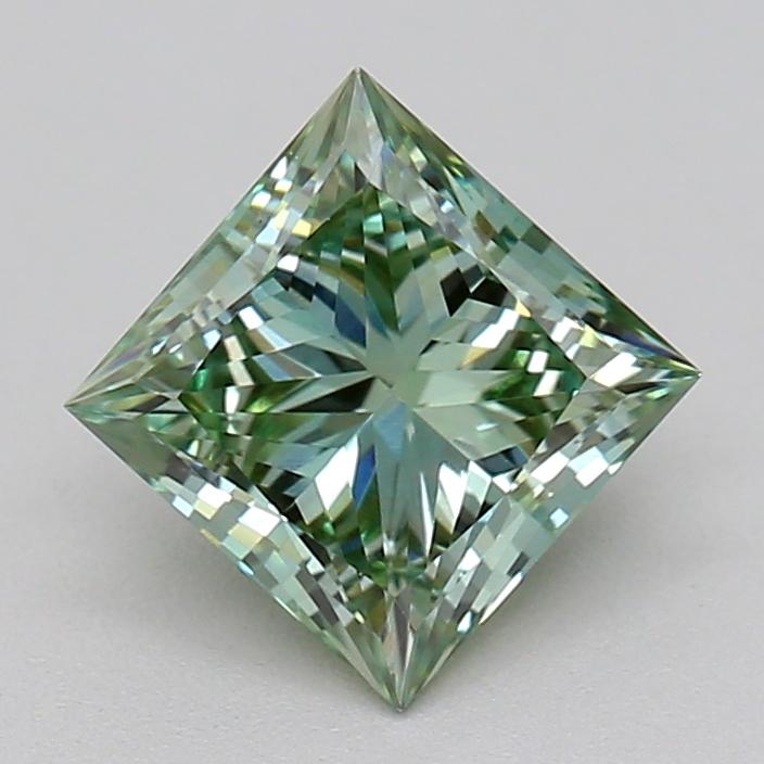 0.69 Ct. Fancy Vivid  Green Princess Lab Grown Diamond