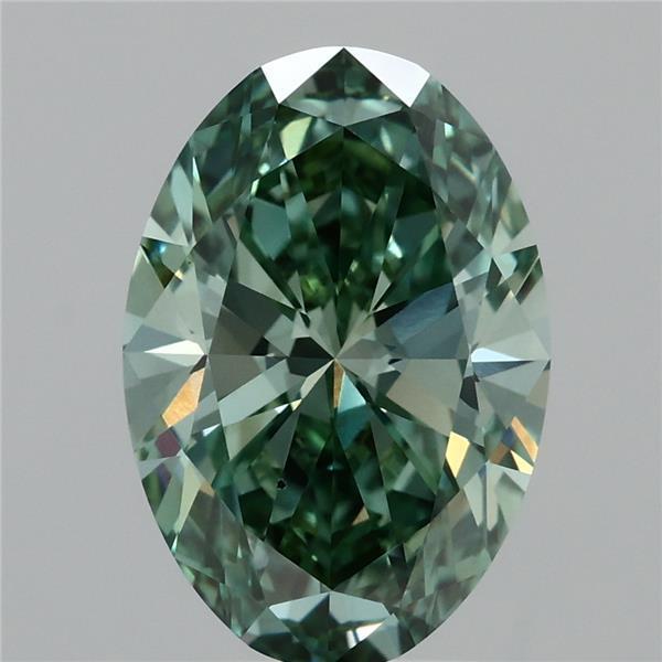 3.52 Ct. Fancy Vivid Green Oval Lab Grown Diamond