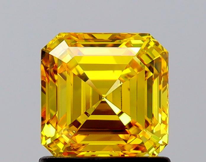 1.19 Ct. Fancy Vivid Yellow Asscher Lab Grown Diamond