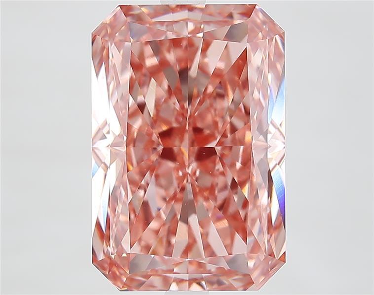 7.46 Ct. Fancy Vivid  Pink Radiant Lab Grown Diamond