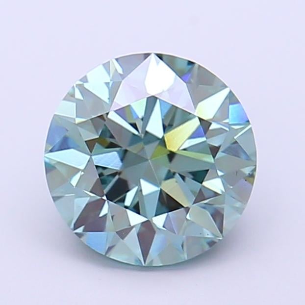 1.77 Ct. Fancy Intense Blue Green Round Lab Grown Diamond