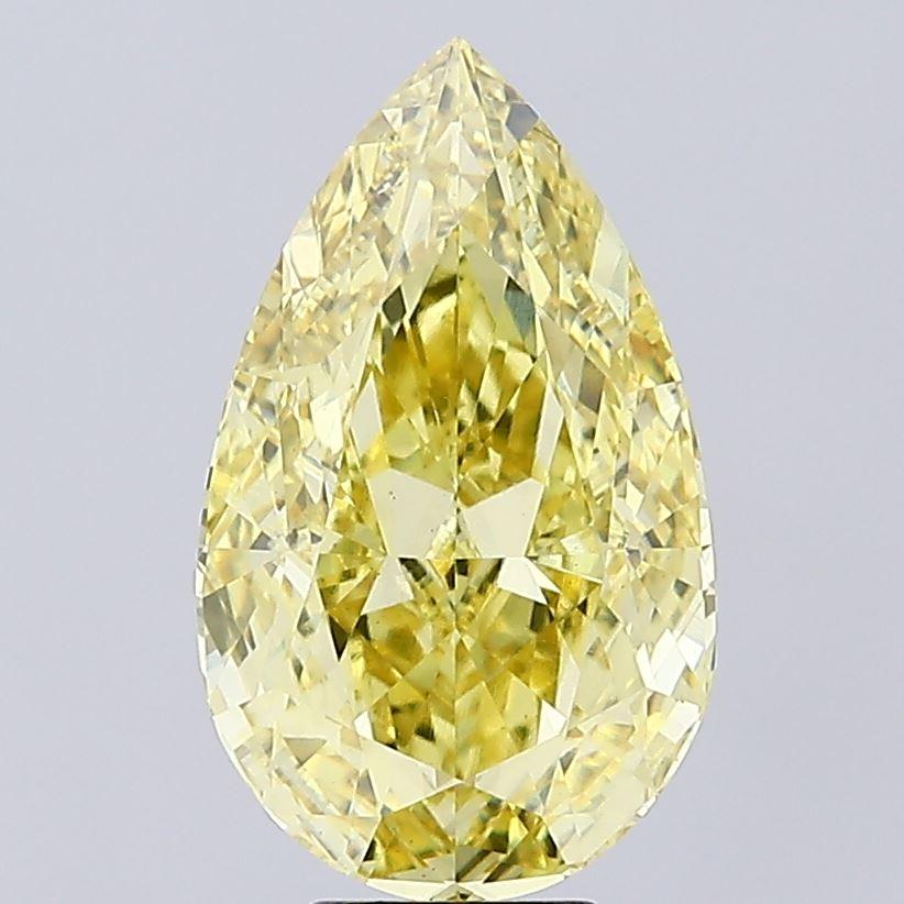 7.02 Ct. Fancy Intense Yellow Pear Lab Grown Diamond