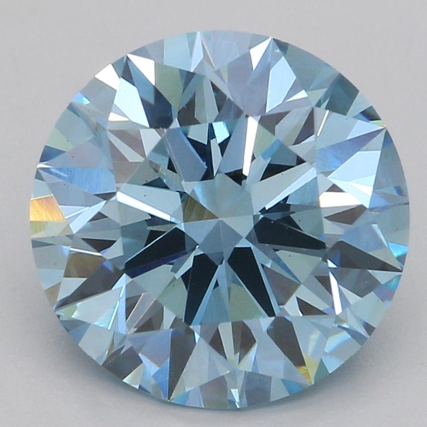 2.74 Ct. Fancy Vivid Blue Round Lab Grown Diamond