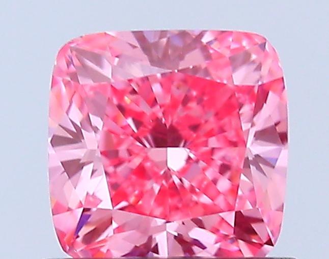 0.93 Ct. Fancy Vivid Pink Cushion Lab Grown Diamond