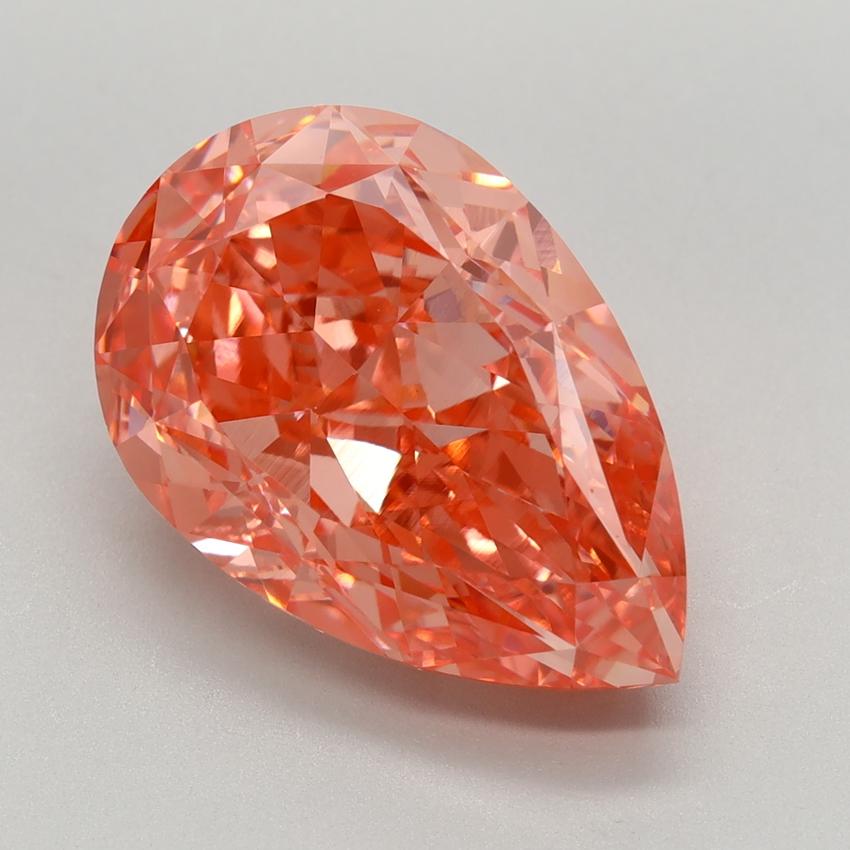 6.14 Ct. Fancy Vivid Pink Pear Lab Grown Diamond