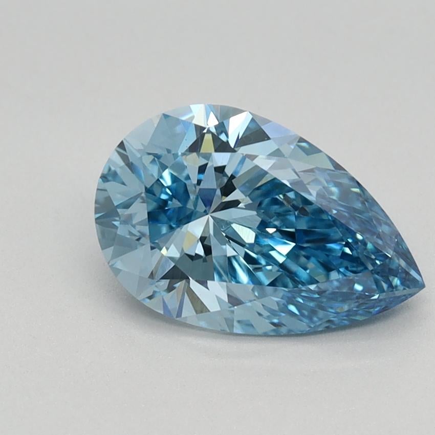 1.23 Ct. Fancy Vivid Blue Pear Lab Grown Diamond