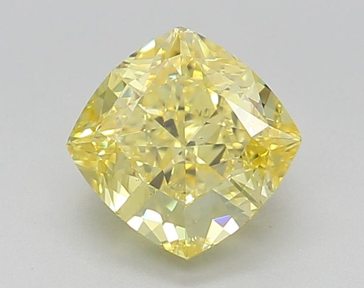 1.53 Ct. Fancy Intense Yellow Cushion Lab Grown Diamond