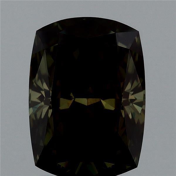 2.89 Ct. Fancy Deep Green Cushion Lab Grown Diamond