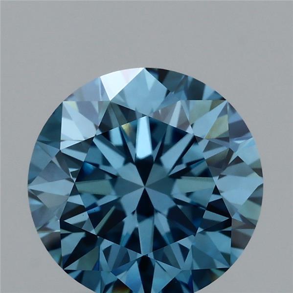 2.18 Ct. Fancy Vivid Blue Round Lab Grown Diamond
