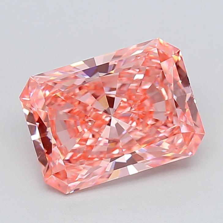 3.01 Ct. Fancy Vivid  Pink Radiant Lab Grown Diamond