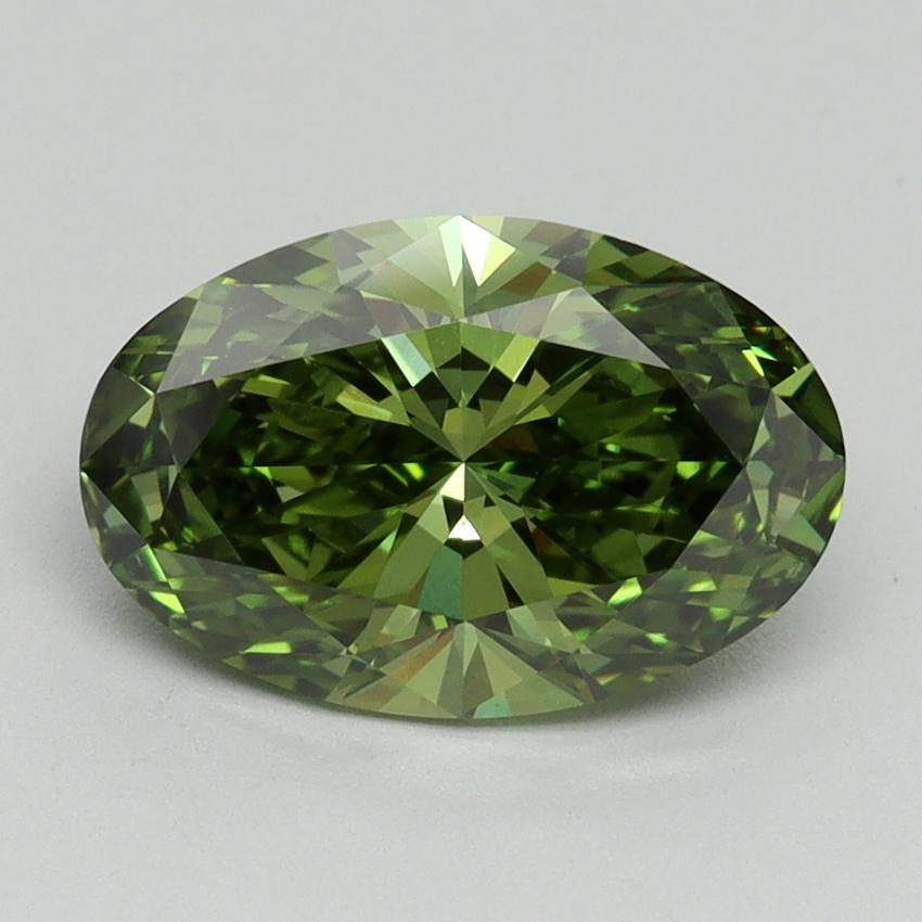 2.23 Ct. Fancy Vivid Green Oval Lab Grown Diamond