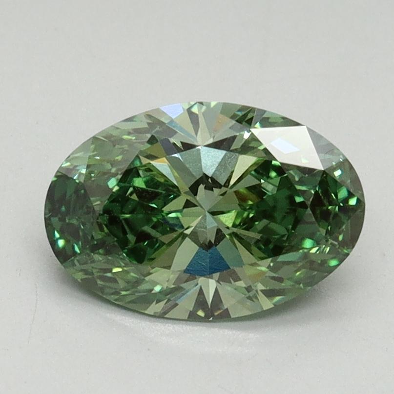 1.24 Ct. Fancy Vivid Pacific Green Oval Lab Grown Diamond
