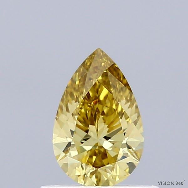 0.53 Ct. Fancy Intense  Yellow Pear Lab Grown Diamond