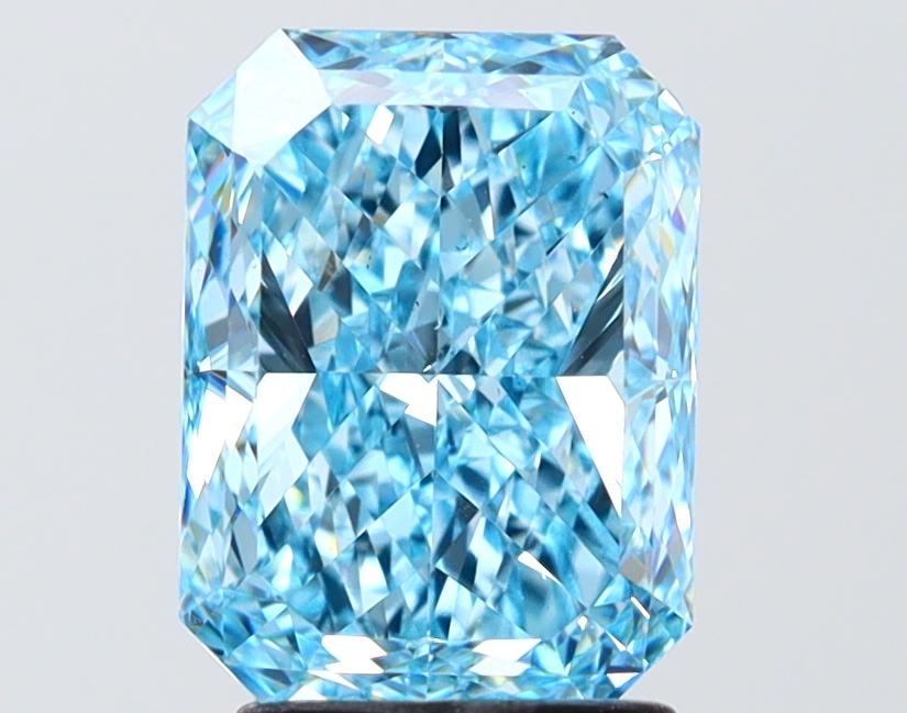 2.63 Ct. Fancy Vivid Blue Blue Radiant Lab Grown Diamond