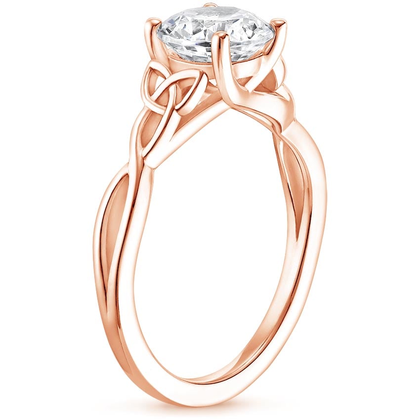 14K Rose Gold Entwined Celtic Love Knot Ring, large side view