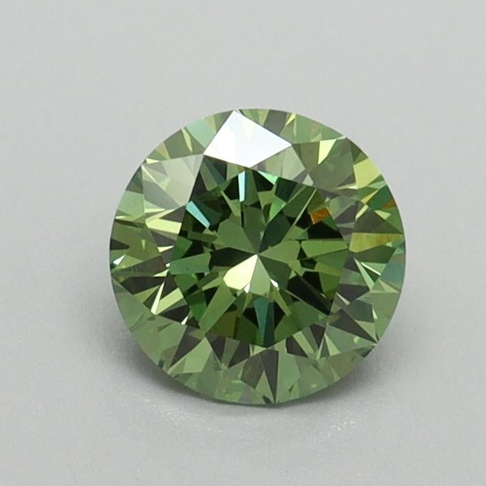 0.71 Ct. Fancy Vivid Green Round Lab Grown Diamond