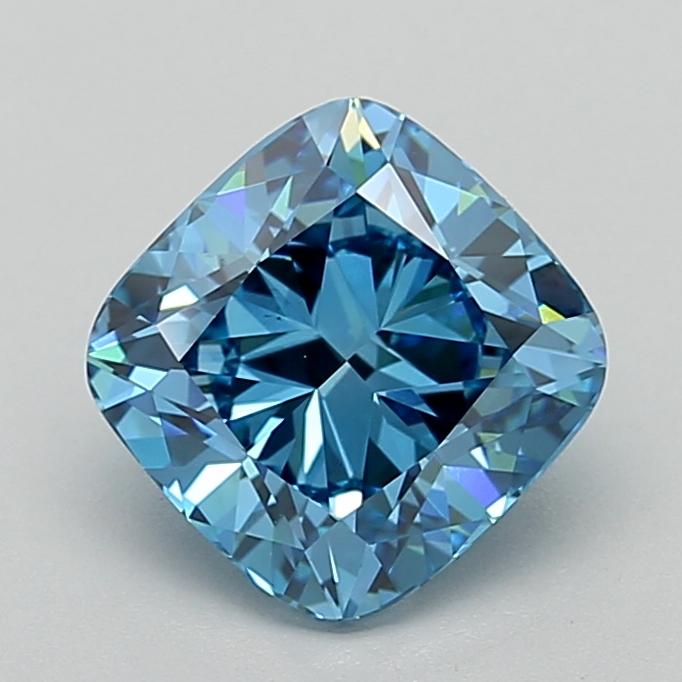 2.95 Ct. Fancy Vivid  Blue Cushion Lab Grown Diamond