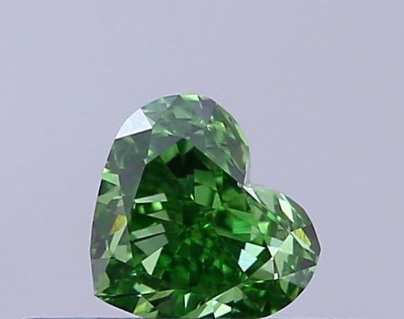 0.26 Ct. Fancy Vivid  Green Heart Lab Grown Diamond