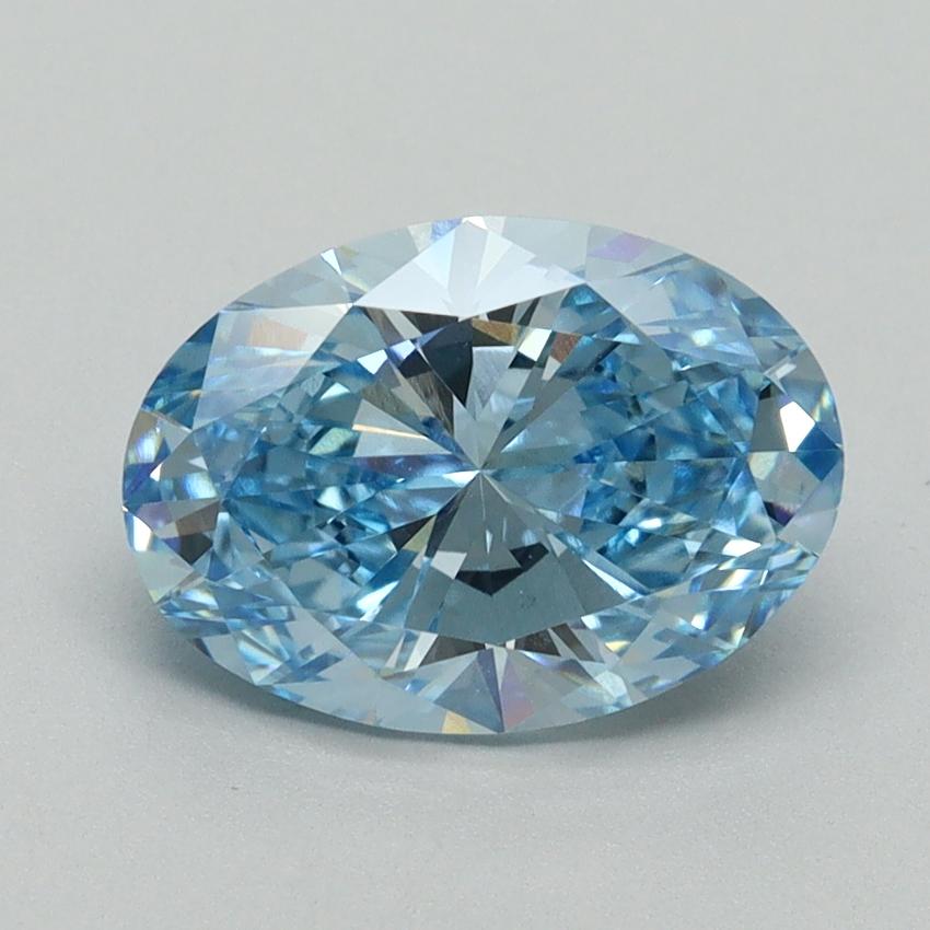 2.19 Ct. Fancy Vivid Blue Oval Lab Grown Diamond