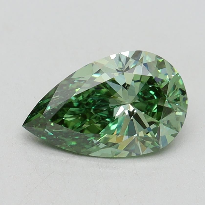 1.11 Ct. Fancy Vivid Green Pear Lab Grown Diamond