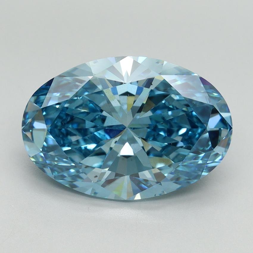5.12 Ct. Fancy Vivid Blue Oval Lab Grown Diamond