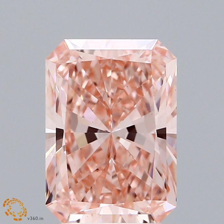 2.22 Ct. Fancy Vivid  Pink Radiant Lab Grown Diamond