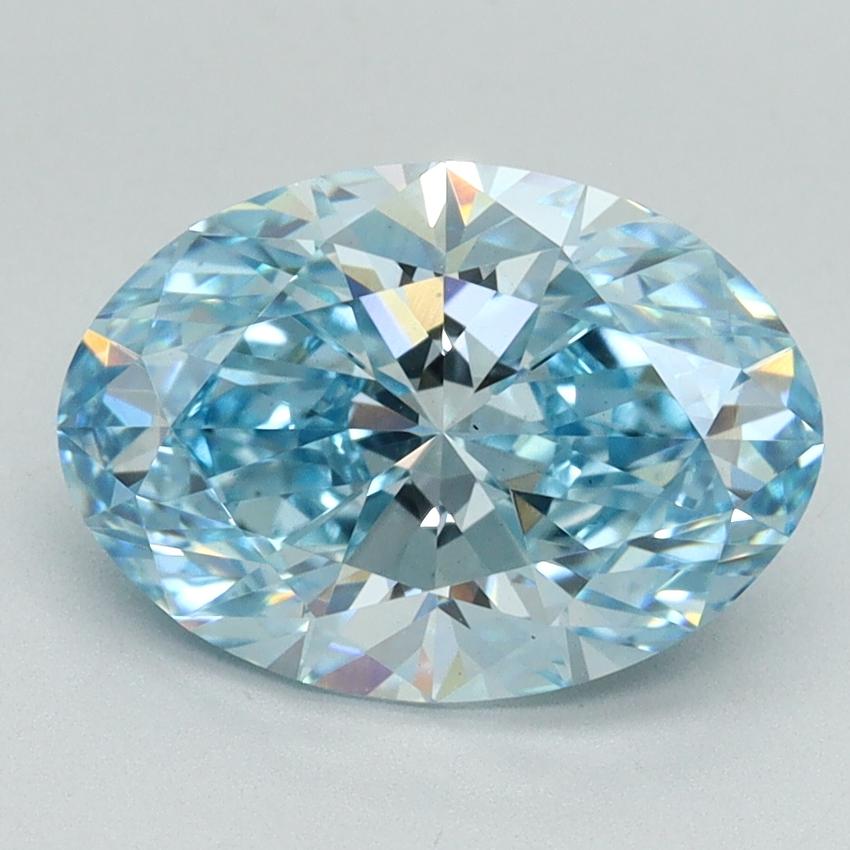 2.52 Ct. Fancy Vivid Blue Oval Lab Grown Diamond
