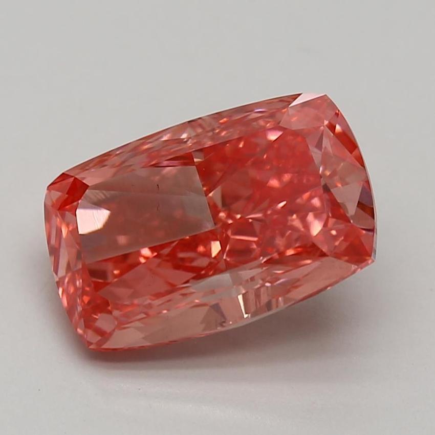 3.10 Ct. Fancy Vivid Pink Cushion Lab Grown Diamond