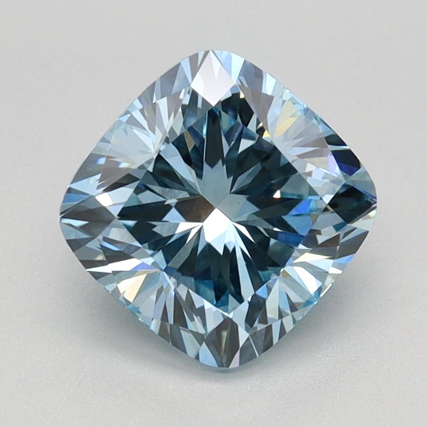 1.61 Ct. Fancy Vivid Blue Cushion Lab Grown Diamond