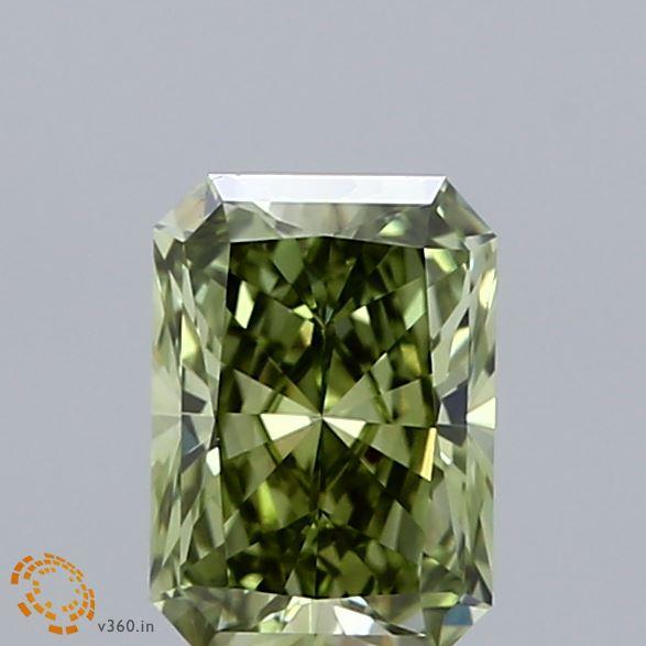 1.01 Ct. Fancy Vivid Green Radiant Lab Grown Diamond