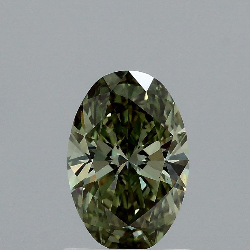 1.07 Ct. Fancy Vivid Green Oval Lab Grown Diamond