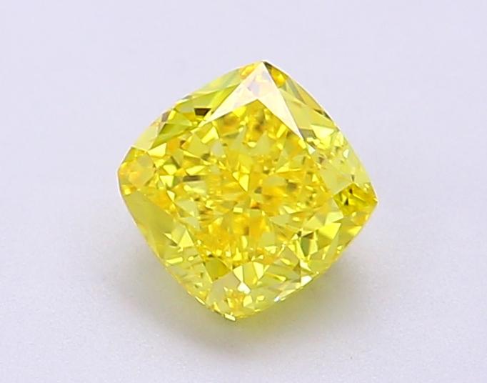 1.02 Ct. Fancy Vivid Yellow Cushion Lab Grown Diamond