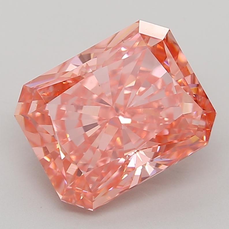 6.13 Ct. Fancy Vivid  Pink Radiant Lab Grown Diamond