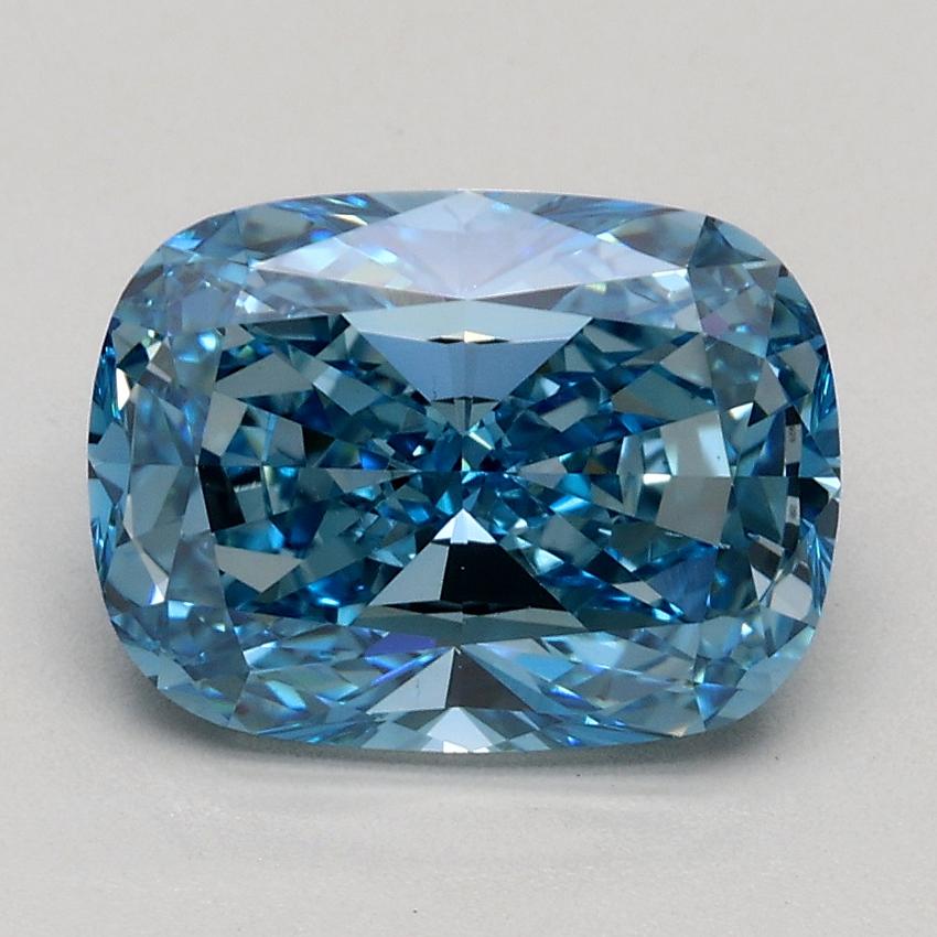 2.06 Ct. Fancy Vivid Blue Cushion Lab Grown Diamond