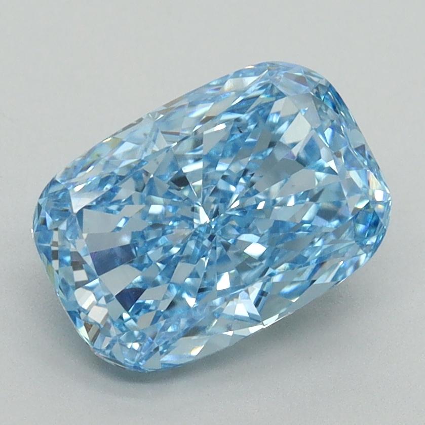2.11 Ct. Fancy Vivid Blue Cushion Lab Grown Diamond