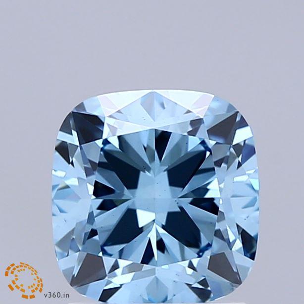 1.86 Ct. Fancy Vivid  Blue Cushion Lab Grown Diamond