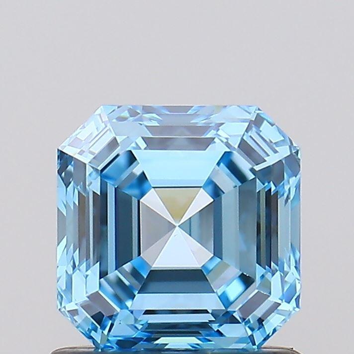 1.00 Ct. Fancy Vivid Blue Asscher Lab Grown Diamond