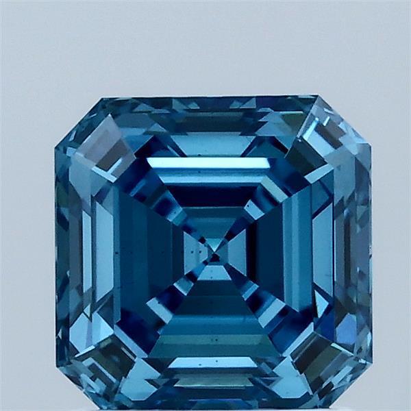 1.56 Ct. Fancy Vivid Blue Asscher Lab Grown Diamond