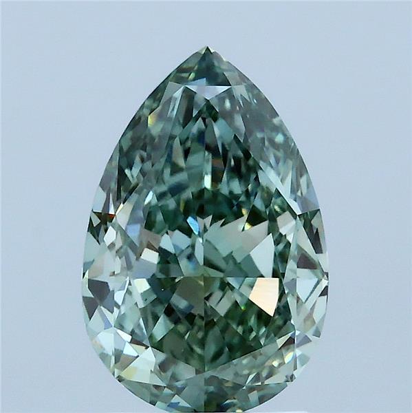 2.59 Ct. Fancy Vivid Green Pear Lab Grown Diamond