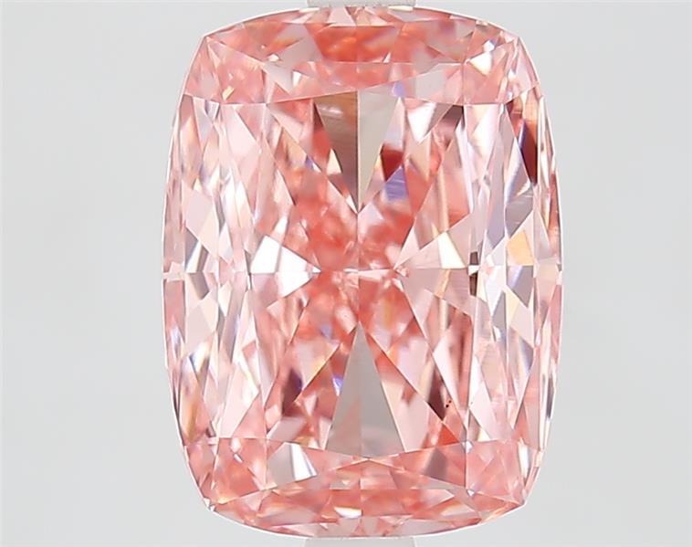 3.53 Ct. Fancy Vivid  Pink Cushion Lab Grown Diamond