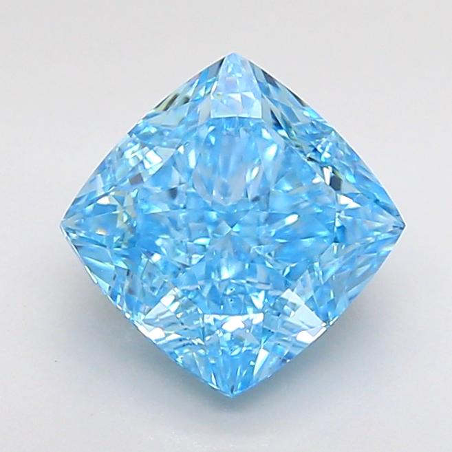 2.09 Ct. Fancy Vivid  Blue Cushion Lab Grown Diamond