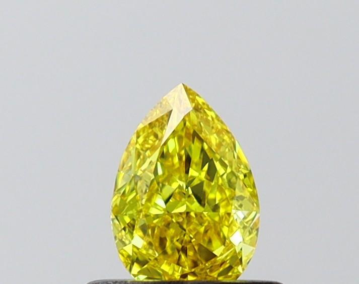 0.51 Ct. Fancy Vivid Yellow Pear Lab Grown Diamond