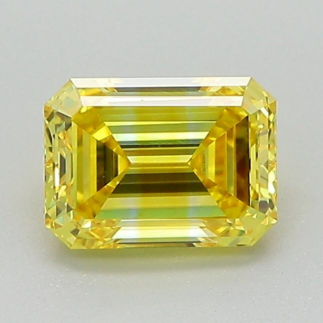 0.91 Ct. Fancy Vivid Yellow Emerald Lab Grown Diamond