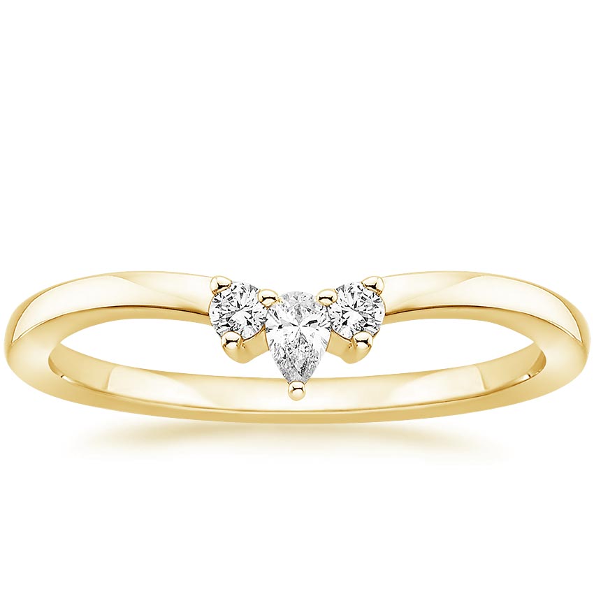 18K Yellow Gold Nadia Contoured Diamond Ring, large top view