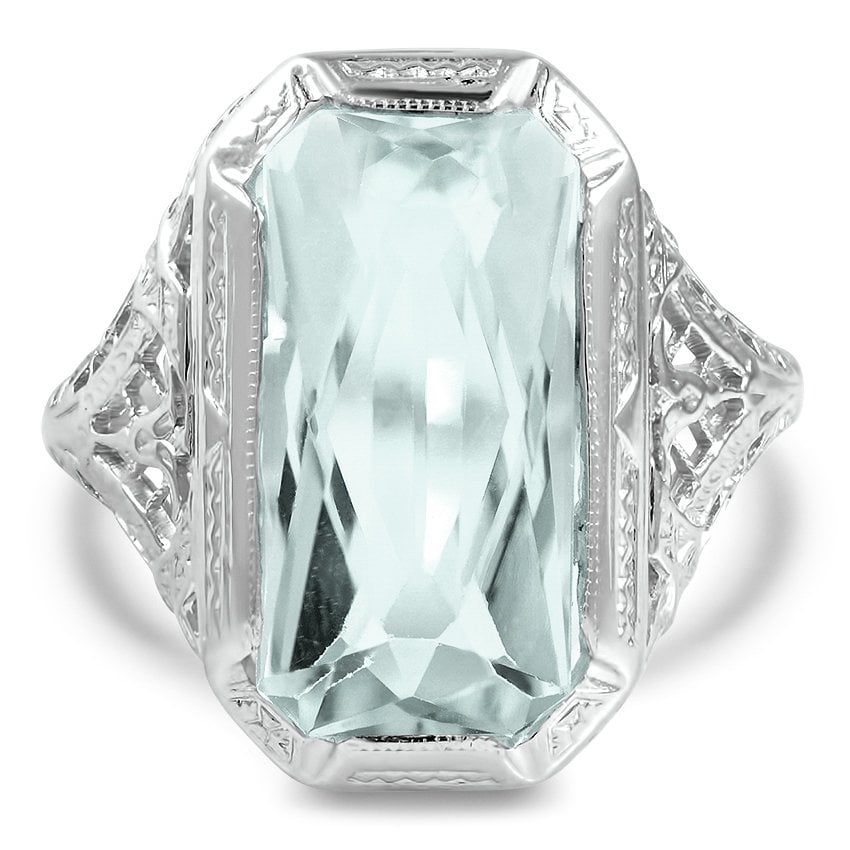 Edwardian Aquamarine Cocktail Ring