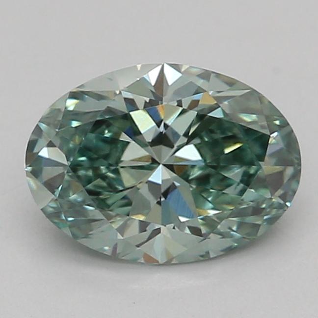 0.52 Ct. Fancy Vivid Green Oval Lab Grown Diamond