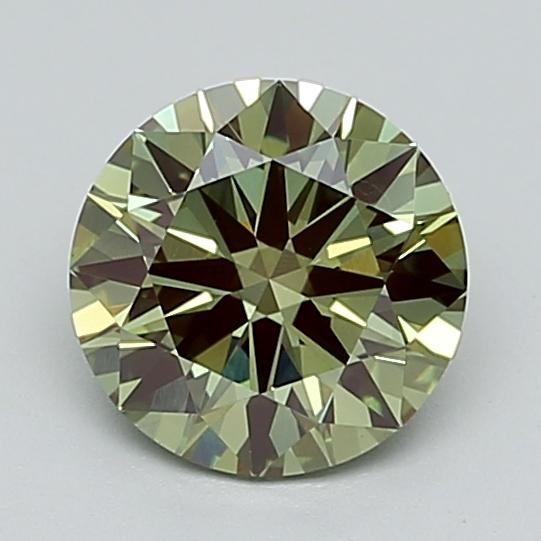 1.52 Ct. Fancy Vivid  Green Round Lab Grown Diamond
